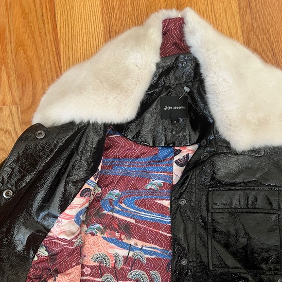 Ei8ht dreams patent leather jacket with fur - Picture 9 of 11